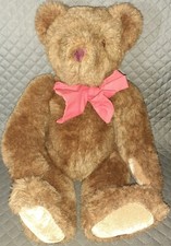 X2 The Vermont Teddy Bear Company 1994 20" Brown Bow  16 White Double Jointed