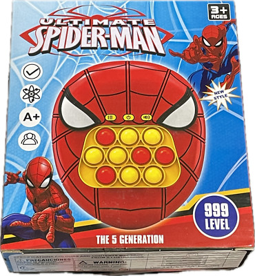 Spiderman Pop Push Game Controller  Fidget Toy Electronic Whack Mole Light Sound
