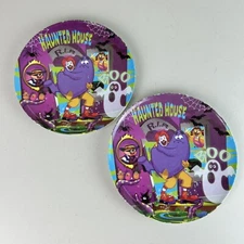 2 Vintage 2004 McDonalds Halloween Haunted House Collector 9.5" Melamine Plates