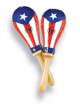 LP Salsa Rawhide Maracas Puerto Rico Flag, Pair