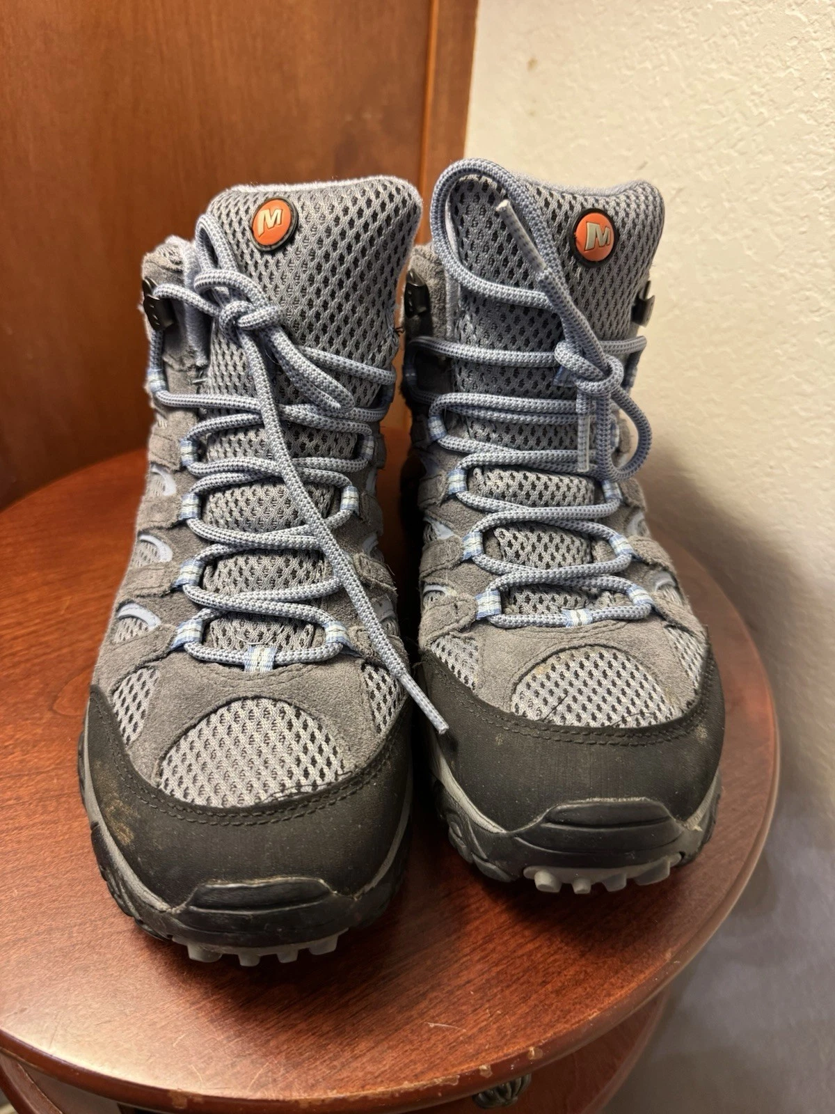 Merrell Moab 2 Hiking Boots Womens 10 Gray Periwinkle Waterproof Trail Shoes