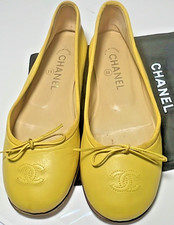 Chanel Yellow Vintage Leather Ballet Flats