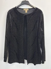 Notations Velvet Glitter Top Womens Size 1X Black Long Sleeve Fairy Whimsigoth