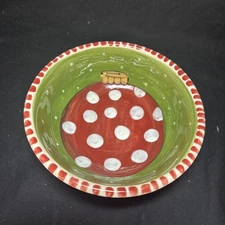 Hand Painted Christmas Ornament Bowl By Lynn Morris
