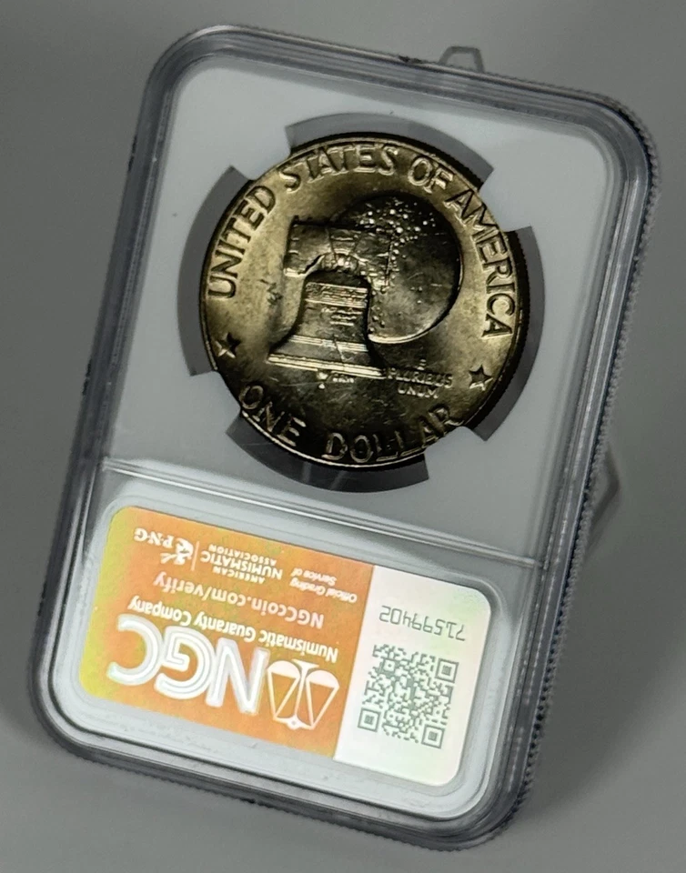 1776-1976 D Type 2 Eisenhower Dollar Ike Dollar NGC MS65 Weak Struck Motto Error - Image 2 of 4