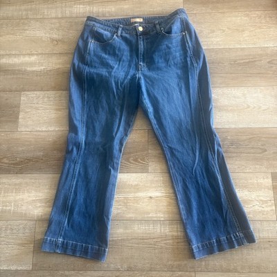 KUT from the Kloth Natalie Jeans Women 16W Blue High Rise Bootcut Stretch Denim