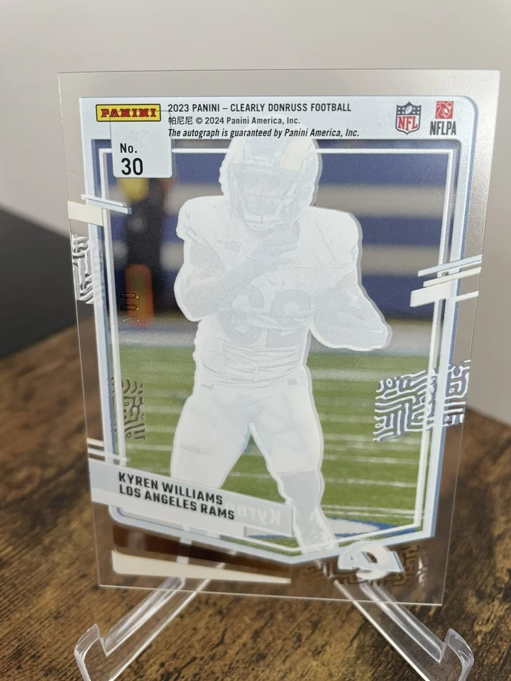 KYREN WILLIAMS 2023 CLEARLY DONRUSS AUTOGRAPH BASE RAMS AUTO /200 Q4408 🔥 - Image 2 of 2