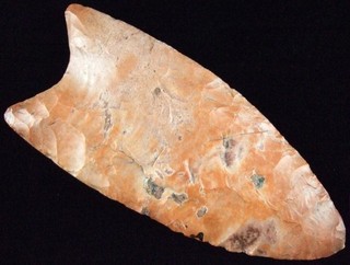 Exceptionally Fine 3 1/4 inch Alabama Jasper Clovis Point with COA Arrowheads