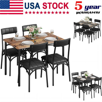  5 Piece Dining Table Set for 4 Home Dinette Table Kitchen Table and 4 Chairs