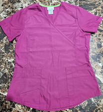 Scrubstar Women's Scrub Top Purple V-Neck Medical Nurse Uniform Pockets Size XS