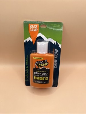 NEW Base CAMP Biodegradable CAMP SOAP - 4 Oz BOTTLE - Wash Skin, Hair, Utensils+