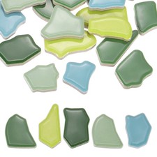 250g/0.55LB Irregular Ceramics Mosaic Tiles Green Series