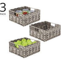 Aufbewahrung Flechtkorb Schrankkorb Regalbox Organizer Mdesign 3Er Set Grau Mix