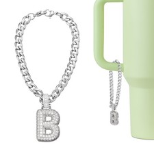 Letter Charm for Stanley Tumbler Cup, Bubble Cute Initial B Letter Charm, White
