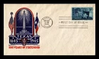 DR JIM STAMPS US COVER TEXAS STATEHOOD FDC SCOTT 938 STAEHLE CACHET CRAFT