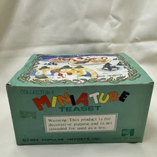 Vintage 1994 Popular Imports Resin Miniature Tea Set – With Original Box
