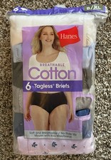 Hanes Women's Core Cotton Briefs Underwear 6pk - Multicolor SZ:8/XL