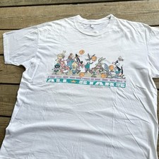 Vintage 1992 Looney Tunes All Stars Basketball Double Sided T Shirt Taz Size XL