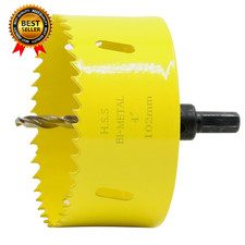 Bi-Metal 4 Inch Hole Saw with Arbor Mandrel for Deeper Cutting of Wood Cornhole