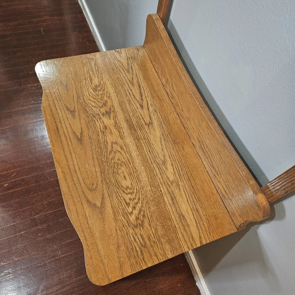 Antique Oak Dry Sink Cabinet w/ Towel Bar, Brass Pulls, Farmhouse Washstand - Image 4 of 4