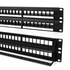   Blank Keystone 48 Port Cat6 Patch Panel - 10Gb Ethernet 2U Horizontal Rack ...