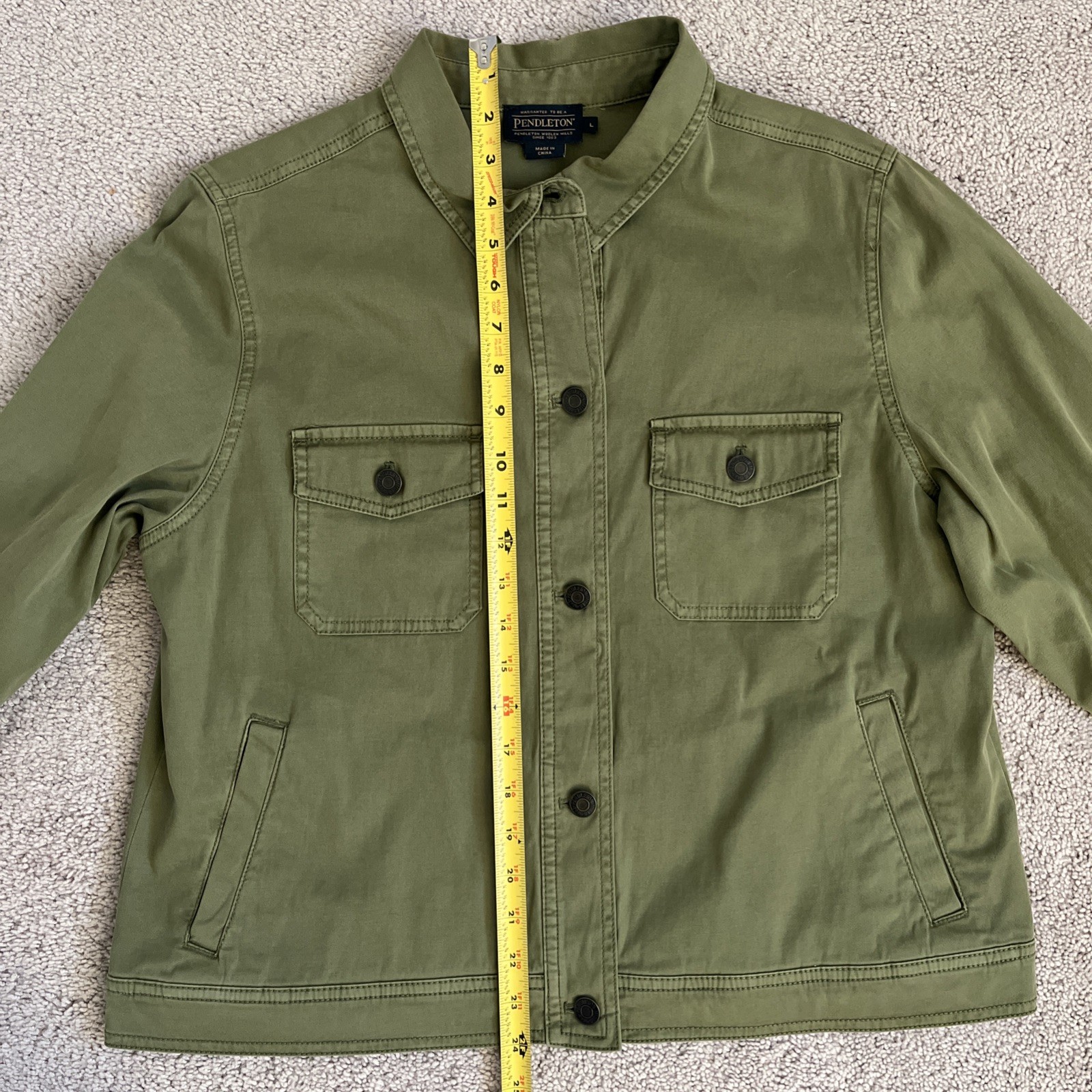 Pendleton Olive Green Cotton Chore Jacket Utility… - image 5