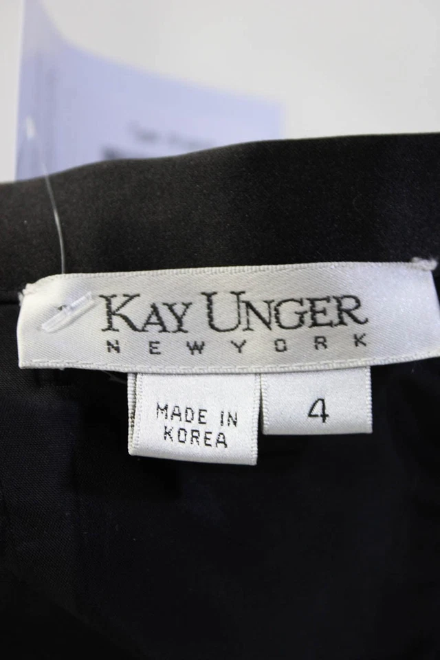 Pantalones de vestir Kay Unger para mujer de tiro alto plisados delanteros negros talla 4 Foto 4 de 4