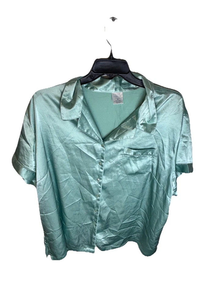 Cabernet 睡衣 2 件套缎面睡衣套装绿色 3X 码 — 第 2/4 张图片