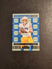 Justin Herbert Winning Ticket Insert Chargers ⚡⚡⚡⚡⚡