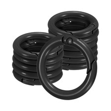 12-Pack Metal Spring O Rings, 5/8" Zinc Alloy Keyring Buckle Black 