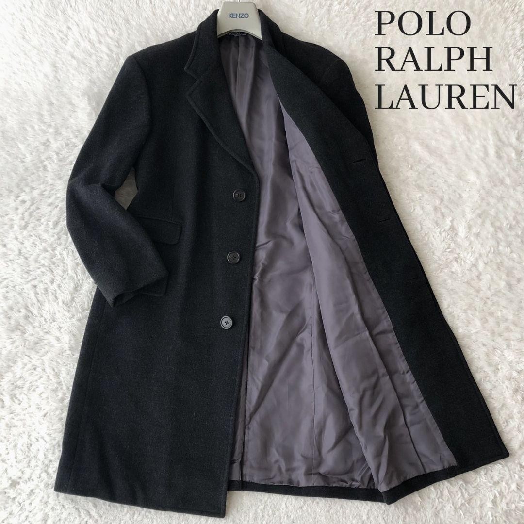 Polo Ralph Lauren Chesterfield Coat Wool 100% Vintage Black Size M Made in Japan