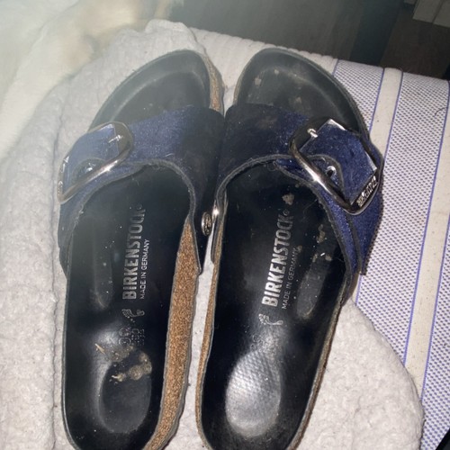 Birkenstock Navy Synthetic Slide Sandals Women’s Size 10 Buckle Adjustable Strap