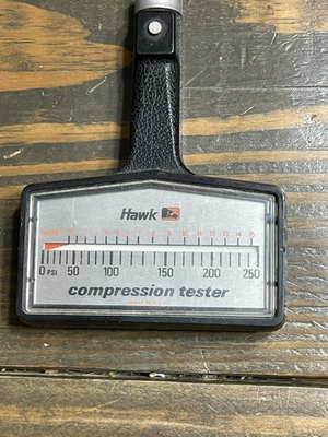 #ad Vintage Hawk Classic Car Engine Compression Tester with instruction book $12.00
