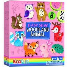 KRAFUN Woodland Animal Sewing Kit for Kids Ages 6 8 Small,