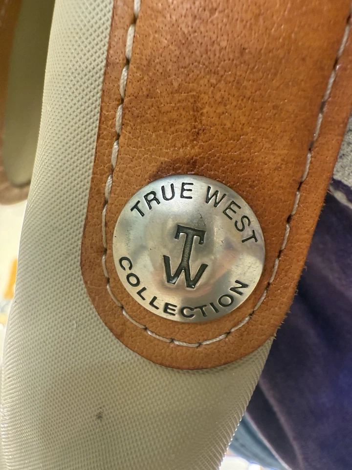 Bolso Mensajero True West D&D Suroeste Cuero Lana Western Azteca Foto 3 de 4