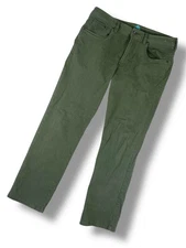 TOMMY BAHAMA Mens Stretch Jeans 32/30 Green Straight Leg Cotton Comfort 5-Pocket