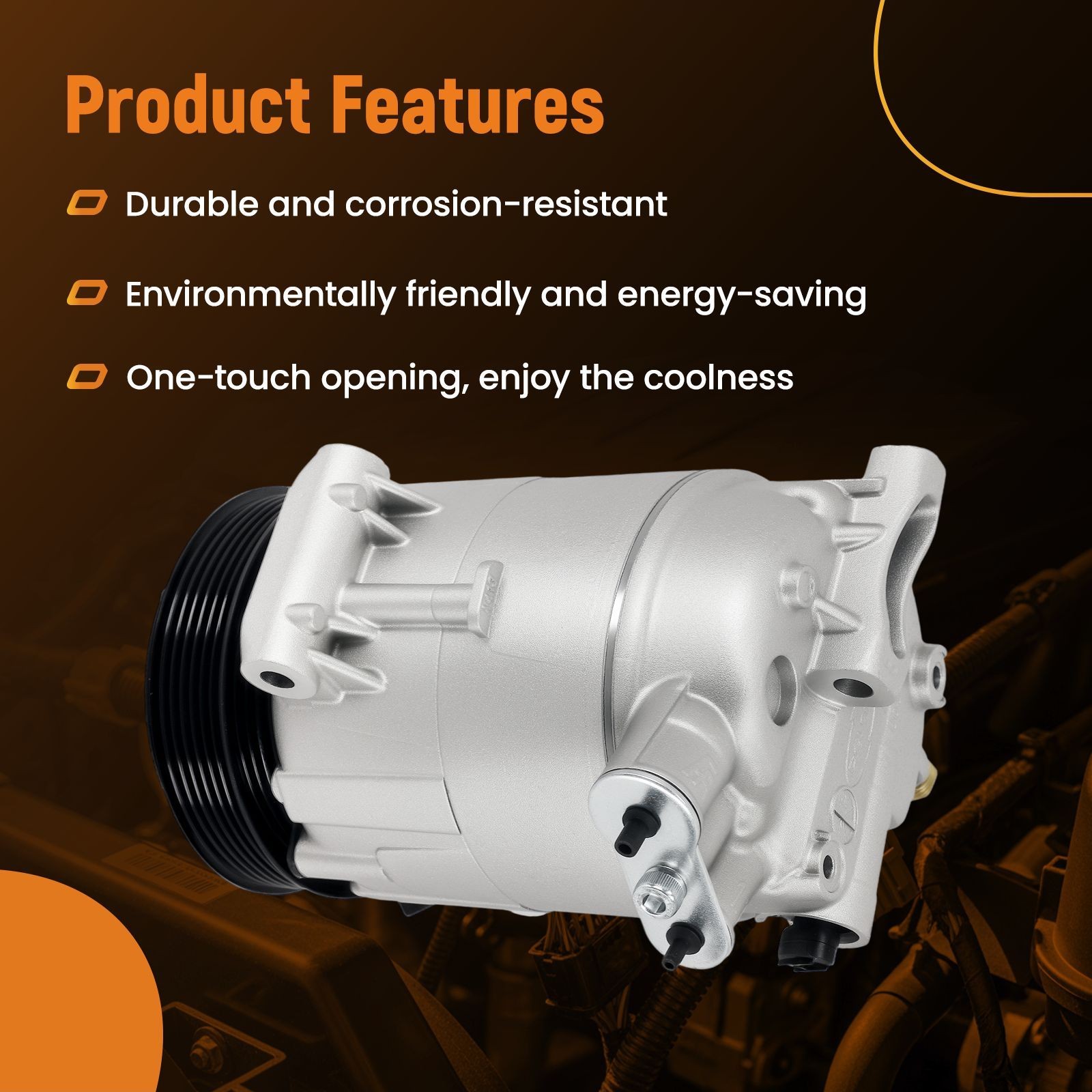 AC Air Conditioning Compressor For Maserati Ghibli 2014-2019 V6 3.0L Aluminum