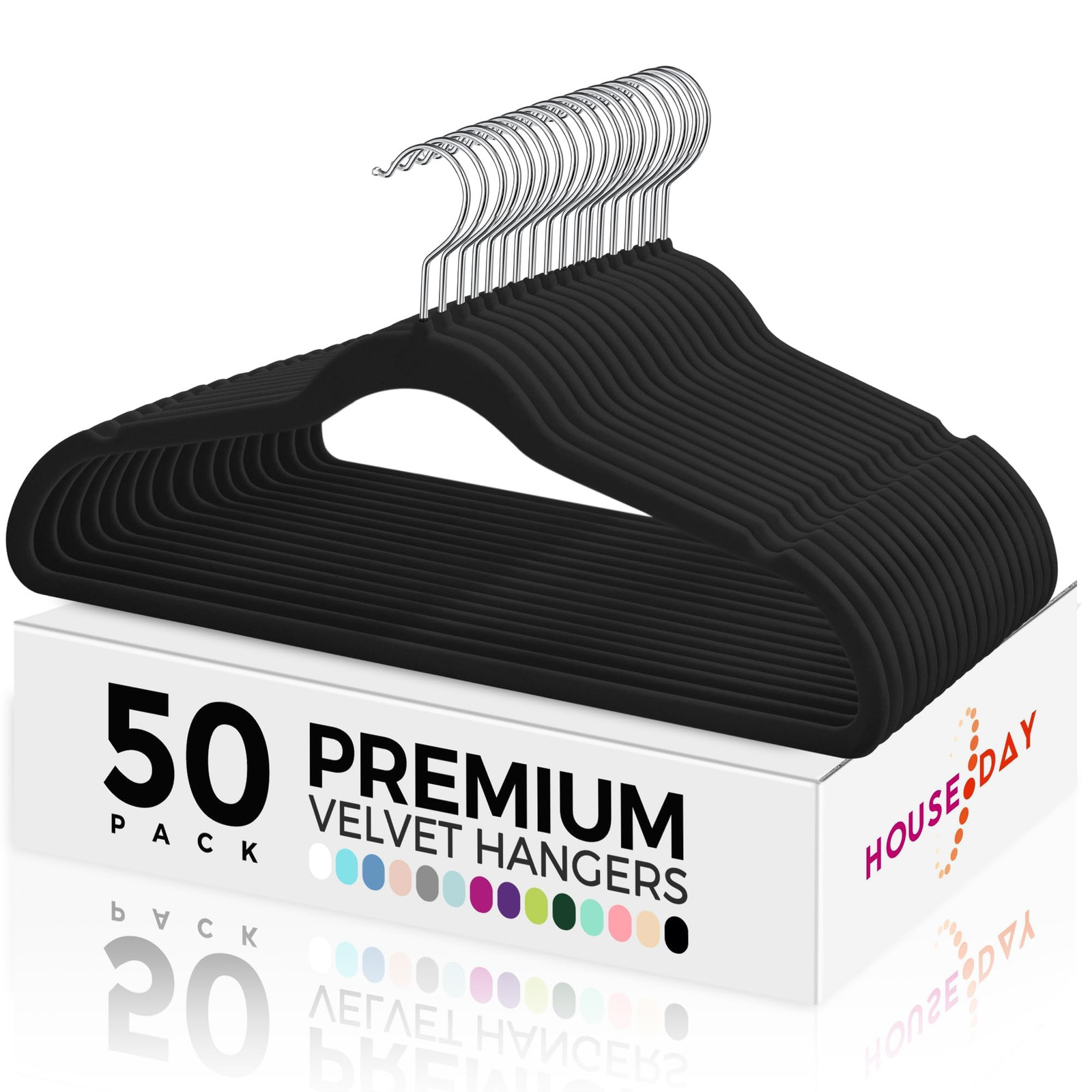 50-Pack Premium Velvet Hangers – Non-Slip Flocked & Sturdy Closet Organizers-image