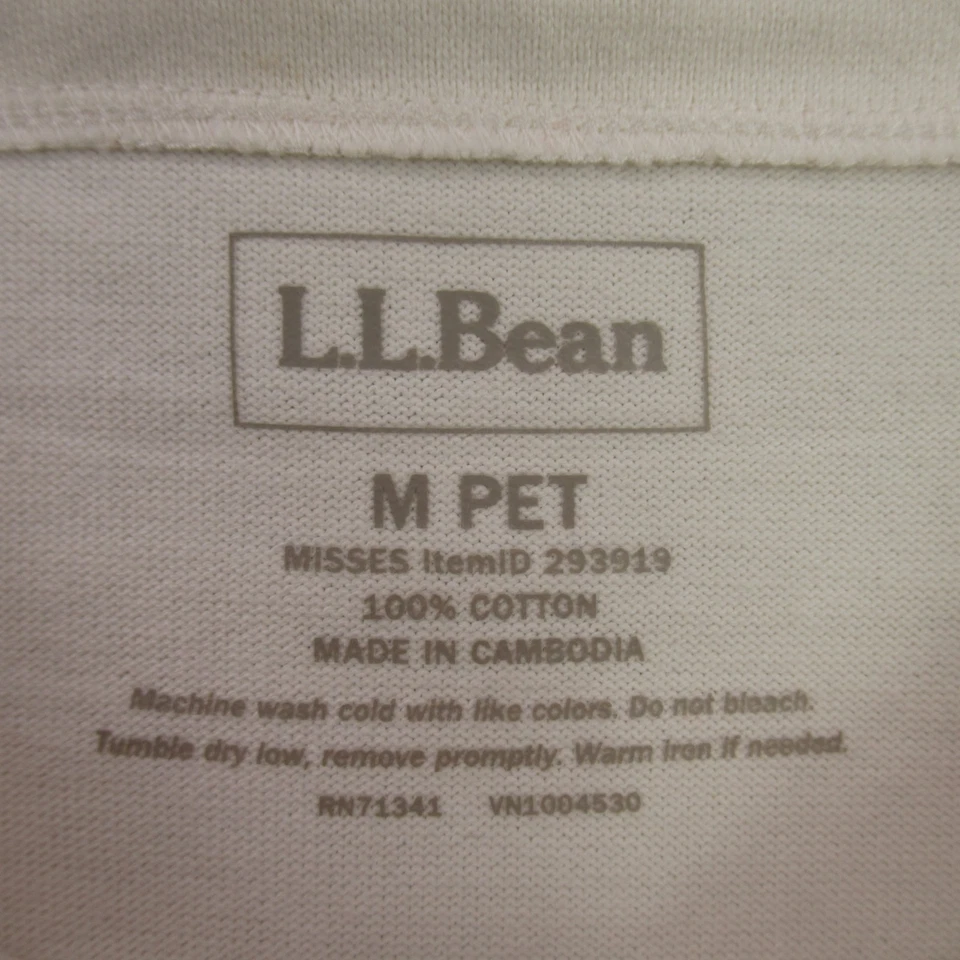 Vestido LL Bean para mujer mediano pequeño manga 3/4 ligero cuello redondo rayas Foto 4 de 4