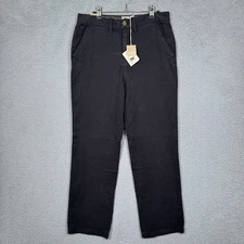 Faherty Pants Women 28 Black Endless Pant Twill Stretch Organic Lagenlook Office