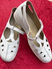 HOTTER Comfort Concept Nutmeg Cream Soft Leather Shoes Extra Wide Fit UK 9 EU 43