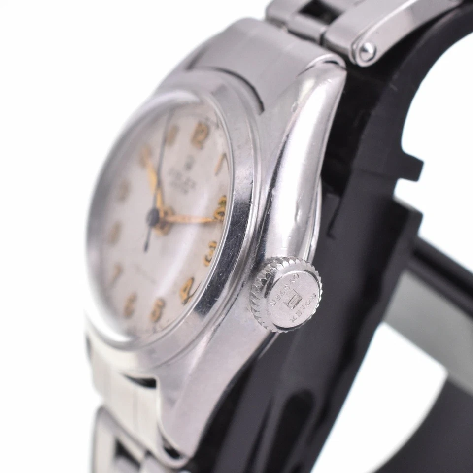 Rolex Oyster Precision 5004 vintage esfera plateada cuerda manual damas O#142833 Foto 3 de 4