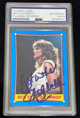 Miss Elizabeth "WCW & WWE Macho Man" 1987 Topps Signed Rookie Card (RC) Auto PSA