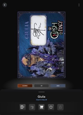 VIDEOGAME Topps WWE Slam - CLASH IN ITALY Blue Marble Signature Iconic - GIULIA