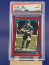 2021 Donruss Trevor Lawrence #251 Press Proof Red PSA 8 NM-MT Rookie RC Card. rookie card picture