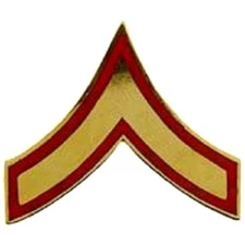 MILITARY HAT LAPEL PIN - MARINES PFC PRIVATE FIRST CLASS RANK PIN - NEW
