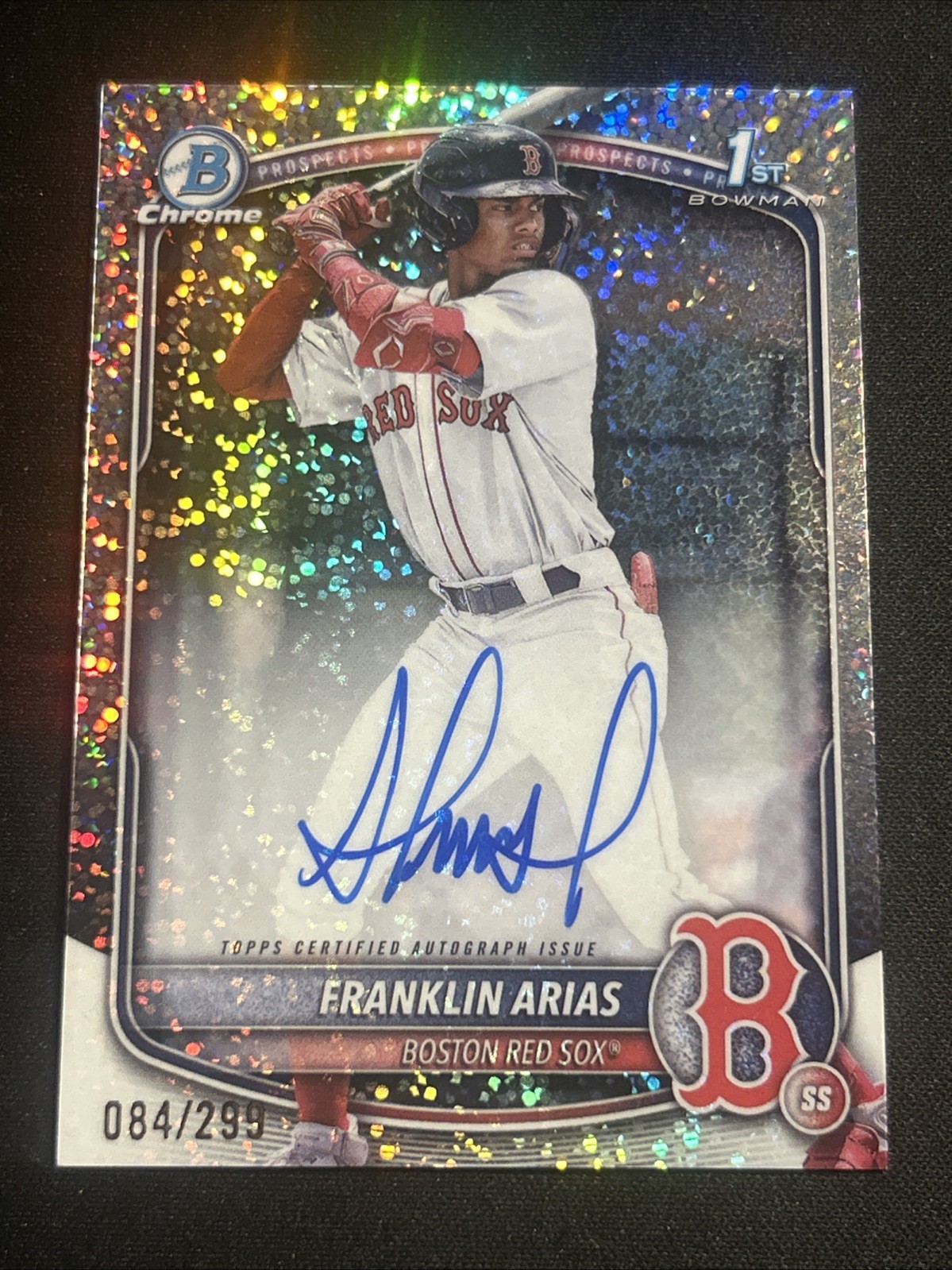 FRANKLIN ARIAS 2025 BOWMAN CHROME 1ST SPECKLE REFRACTOR AUTO /299