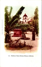 Gardens of Santa Barbara Mission, SANTA BARBARA, California Postcard - Mitchell