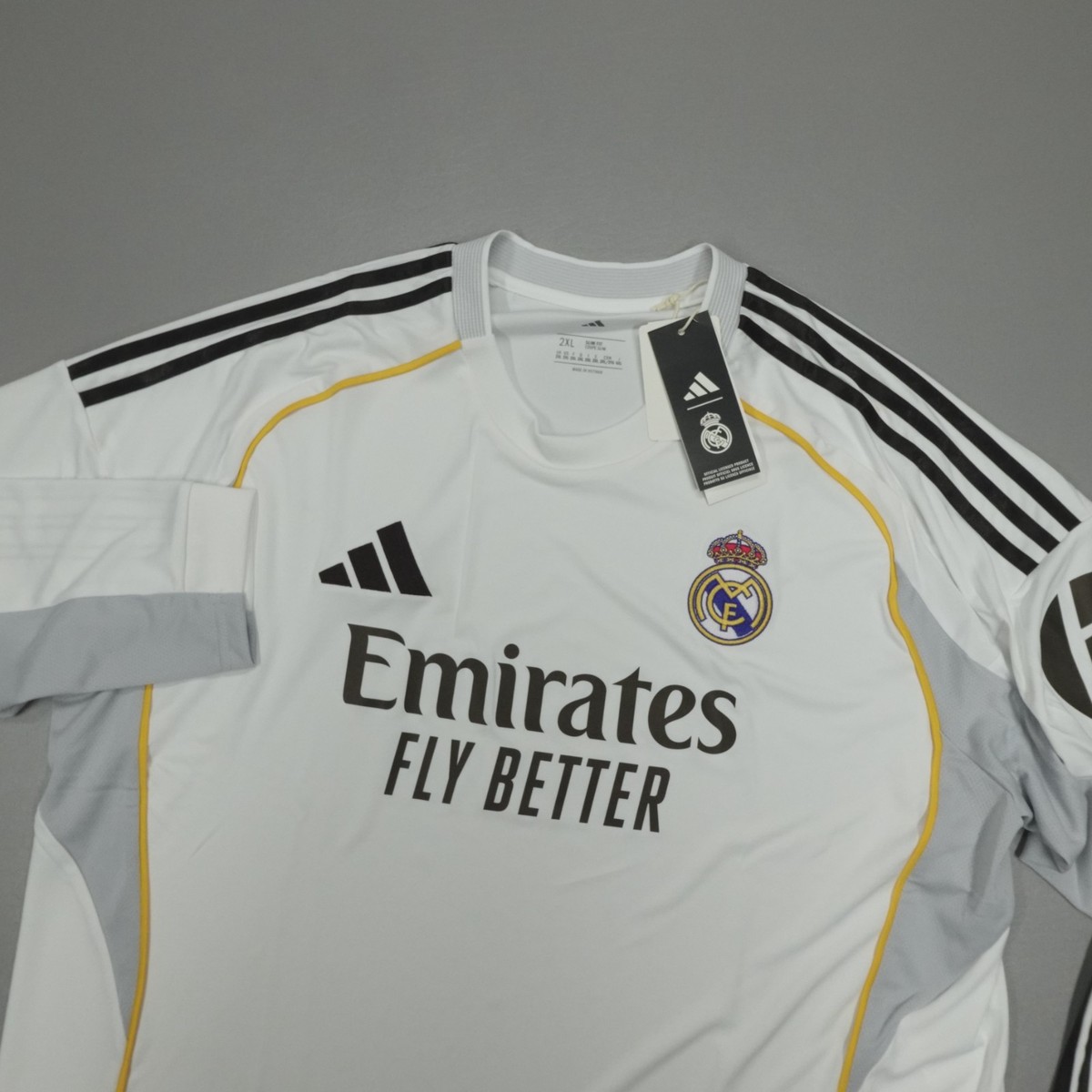 Adidas Real Madrid 25/26 LS Men's SLIM FIT Size 2XL Home Soccer