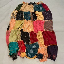 VTG Y2K Boho Patchwork Maxi Skirt Multicolor Floral Cotton Hippie Gypsy Festival